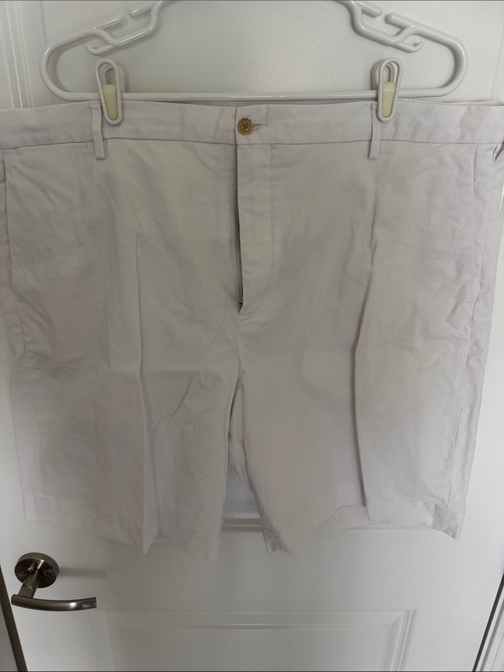 Polo by Ralph Lauren Men's Flat Front Chino Shorts in white with Classic fit.